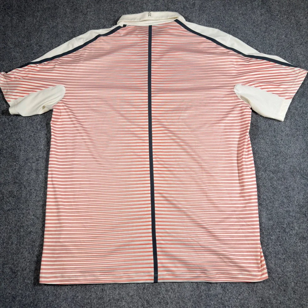 Nike Tiger Woods Collection Dri-Fit Golf Polo Shirt Mens Large White Red